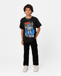 Shortie X DC Kids' Batman Comic Vintage T-Shirt Black Wash