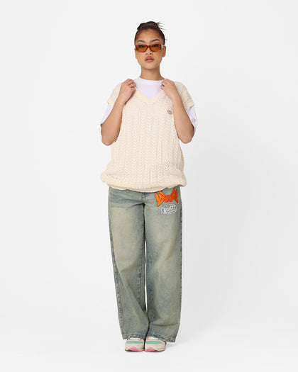 X-Girl Women's Crochet Vest Off White