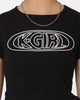 X-Girl Women's Oval Logo Baby T-Shirt Black