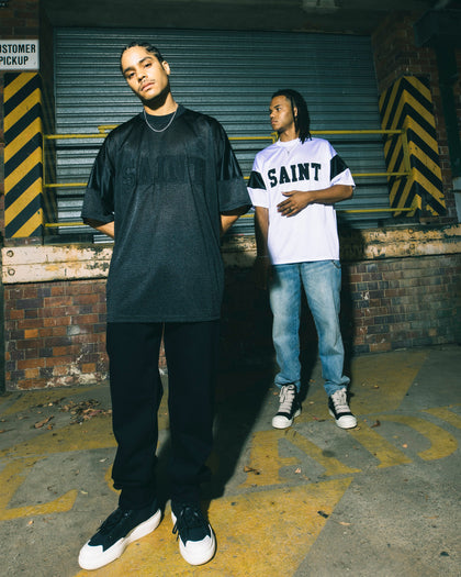 Saint Morta Union Mesh Boxy T-Shirt Black/Black