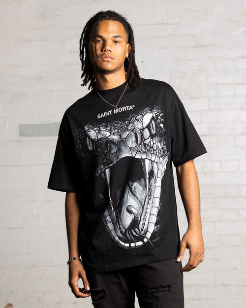 Saint Morta Snake Eyes Boxy T-Shirt Black