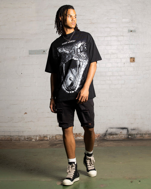 Saint Morta Snake Eyes Boxy T-Shirt Black