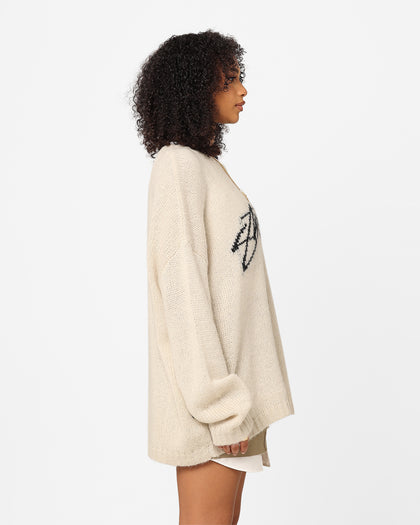 Stussy Women's Smooth Stock Oversized Knitted Sweater Cream