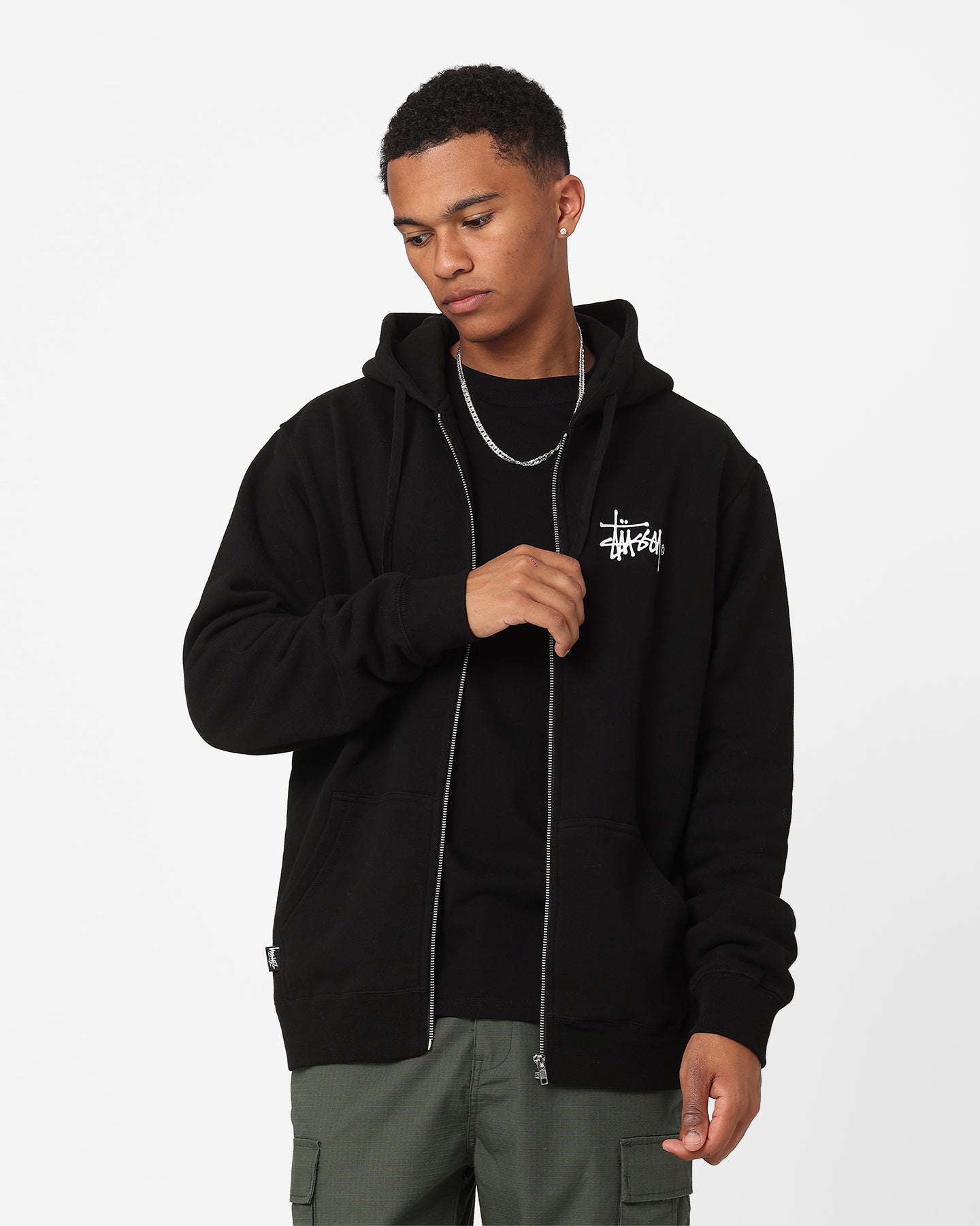 Stussy Shadow Graffiti Zip Hoodie Black | Culture Kings