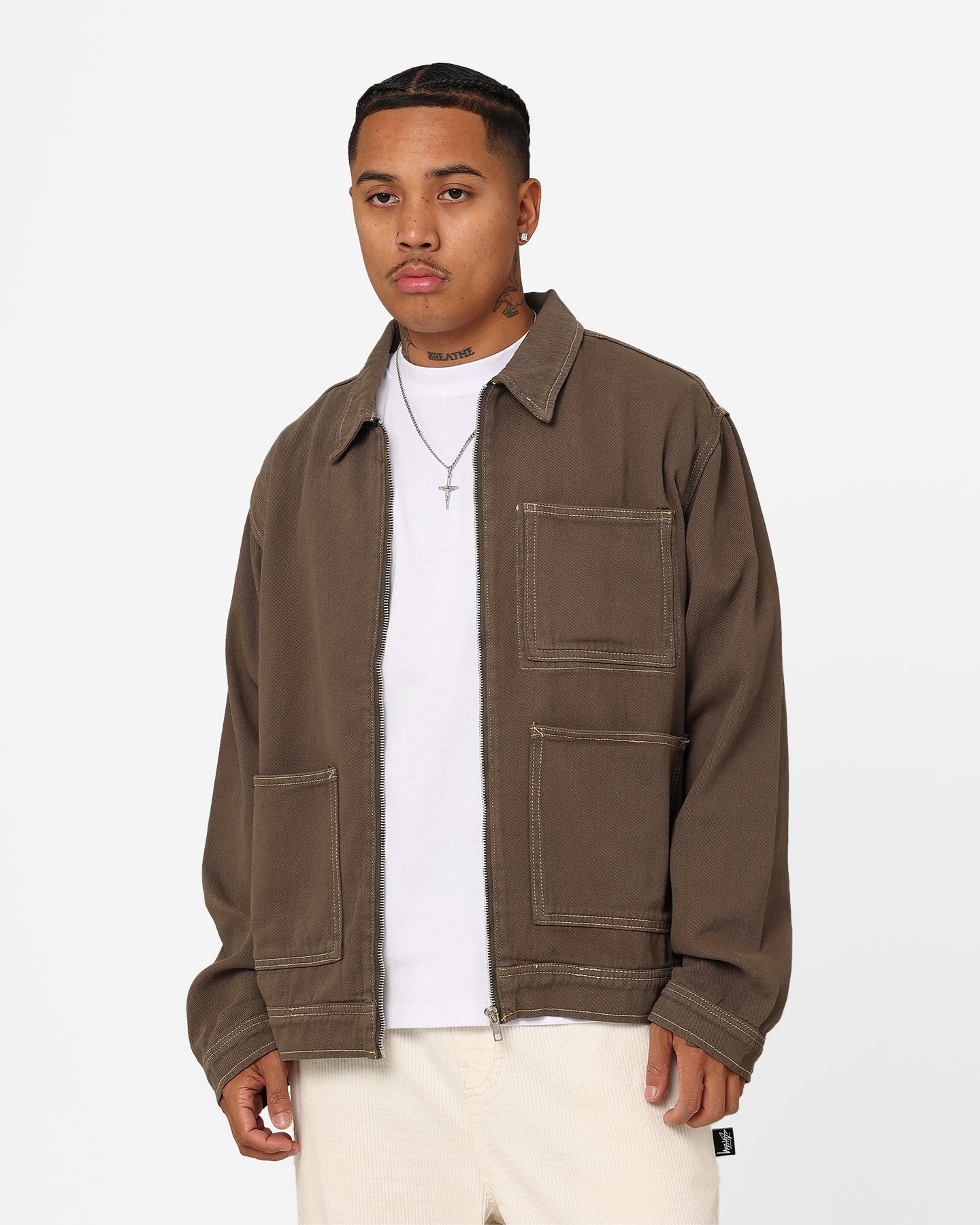Stussy Twill Work Jacket Olive | Culture Kings