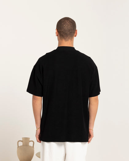 Carre Terry Oversized T-Shirt Black
