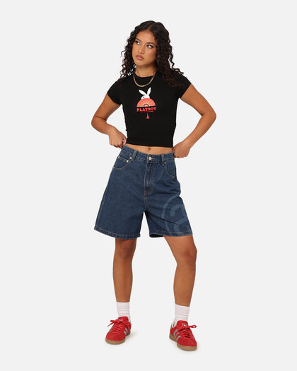 Playboy Women's Year Of The Rabbit Baby T-Shirt Black