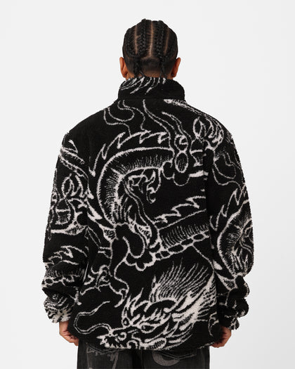 Stussy Dragon Sherpa Jacket Black