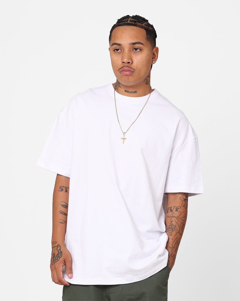 Stussy Tonal Stock Oversized Heavy Weight T-Shirt White | Culture Kings
