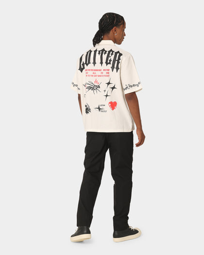 Loiter Tattoo Button Up Shirt Ecru