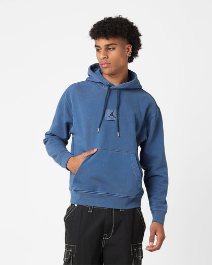 Jordan Essentials Statement Washed Fleece Pullover Hoodie Sky J French Blue