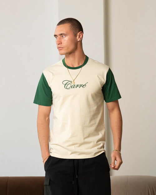 Carre Script Two Tone T-Shirt Off White