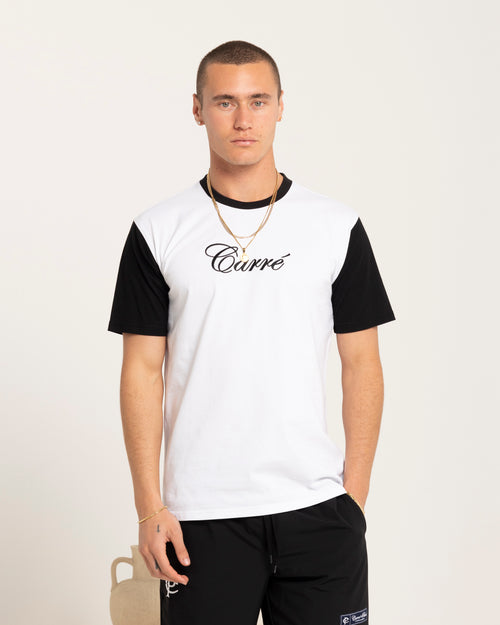 Carre Script Two Tone T-Shirt White/Black