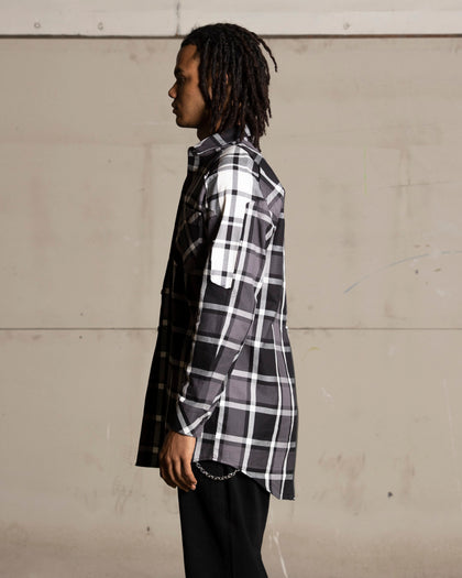 Saint Morta Patriot Long Sleeve Flannel Shirt Black/Grey