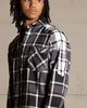 Saint Morta Patriot Long Sleeve Flannel Shirt Black/Grey
