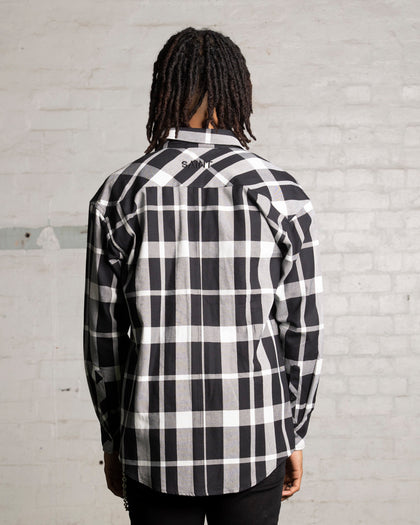 Saint Morta Mulberry Long Sleeve Flannel Shirt Black/White