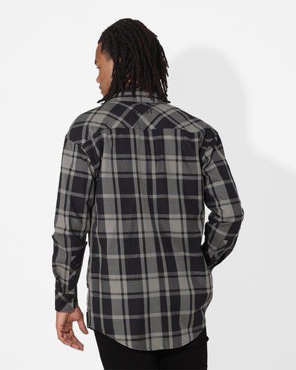 Saint Morta Mulberry Long Sleeve Flannel Shirt Khaki Green