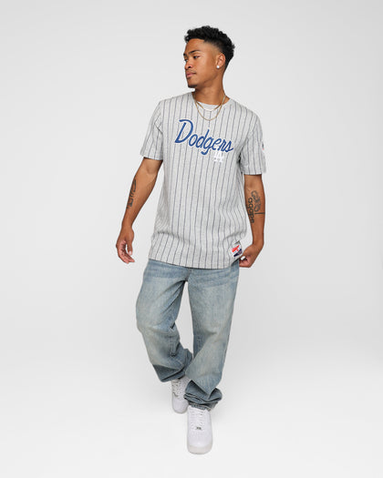 New Era Los Angeles Dodgers Pinstripe T-Shirt Grey
