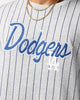 New Era Los Angeles Dodgers Pinstripe T-Shirt Grey