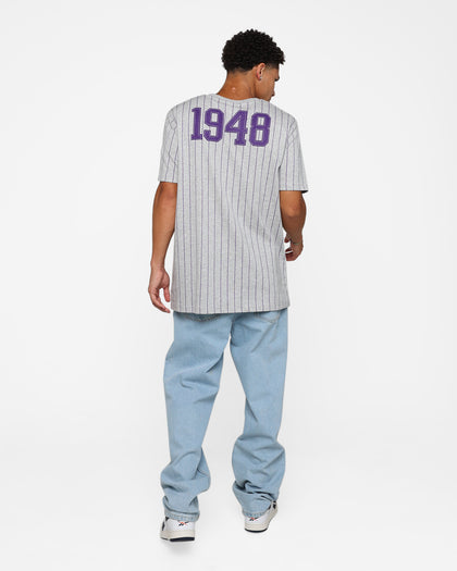 New Era Los Angeles Lakers Pinstripe T-Shirt Grey