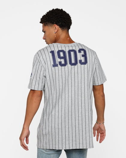New Era New York Yankees Pinstripe T-Shirt Grey