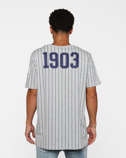 New Era New York Yankees Pinstripe T-Shirt Grey