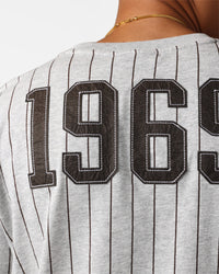 New Era San Diego Padres Pinstripe T-Shirt Grey