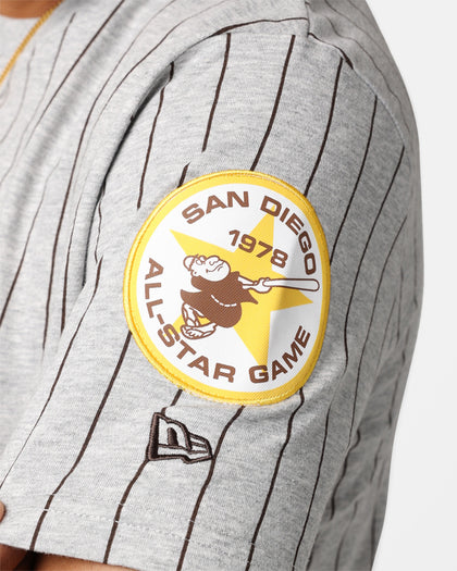 New Era San Diego Padres Pinstripe T-Shirt Grey