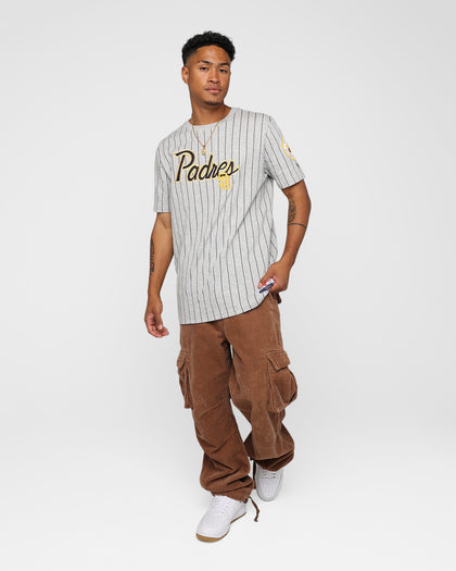 New Era San Diego Padres Pinstripe T-Shirt Grey