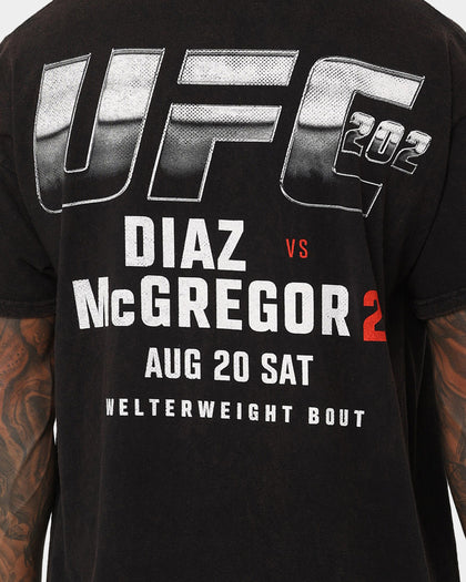 UFC By Goat Crew Nate Diaz vs Conor McGregor 202 Card Vintage T-Shirt Black Wash