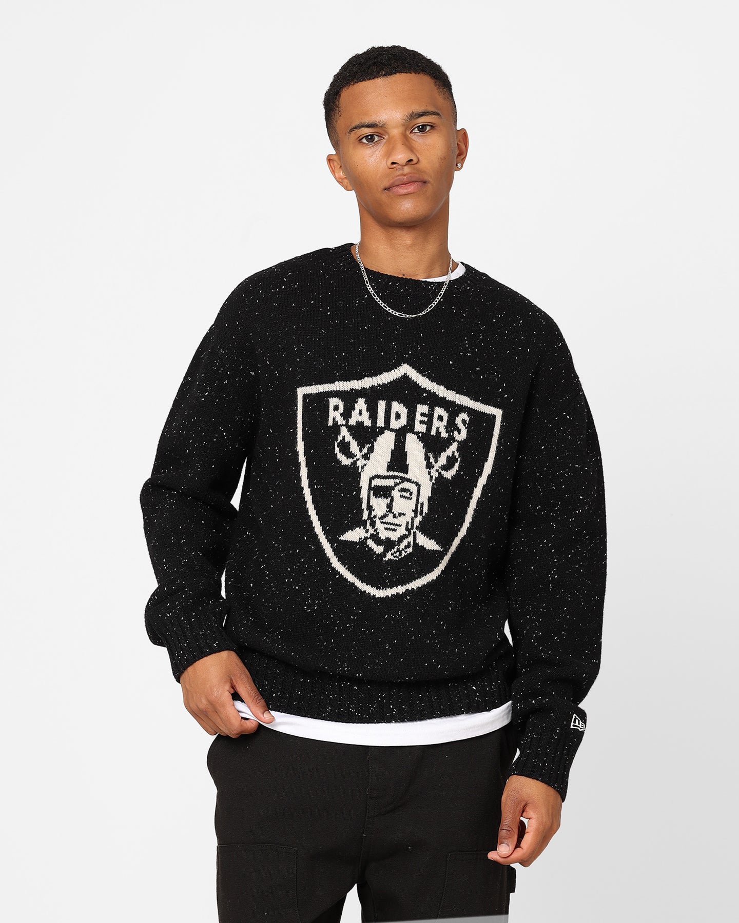 New Era Oakland Raiders Oversized Knit Sweater Black | Culture Kings