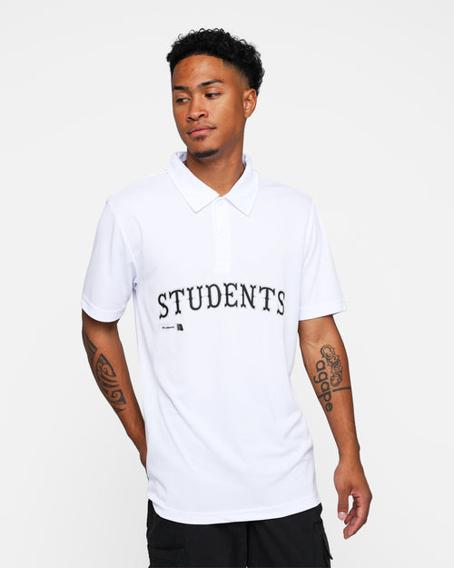 Students Golf Armstrong Poly Polo Shirt White