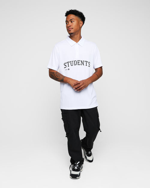 Students Golf Armstrong Poly Polo Shirt White