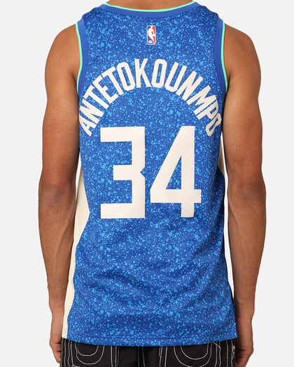 Nike Milwaukee Bucks Giannis Antetokounmpo Dri-FIT Swingman Jersey Photo Blue