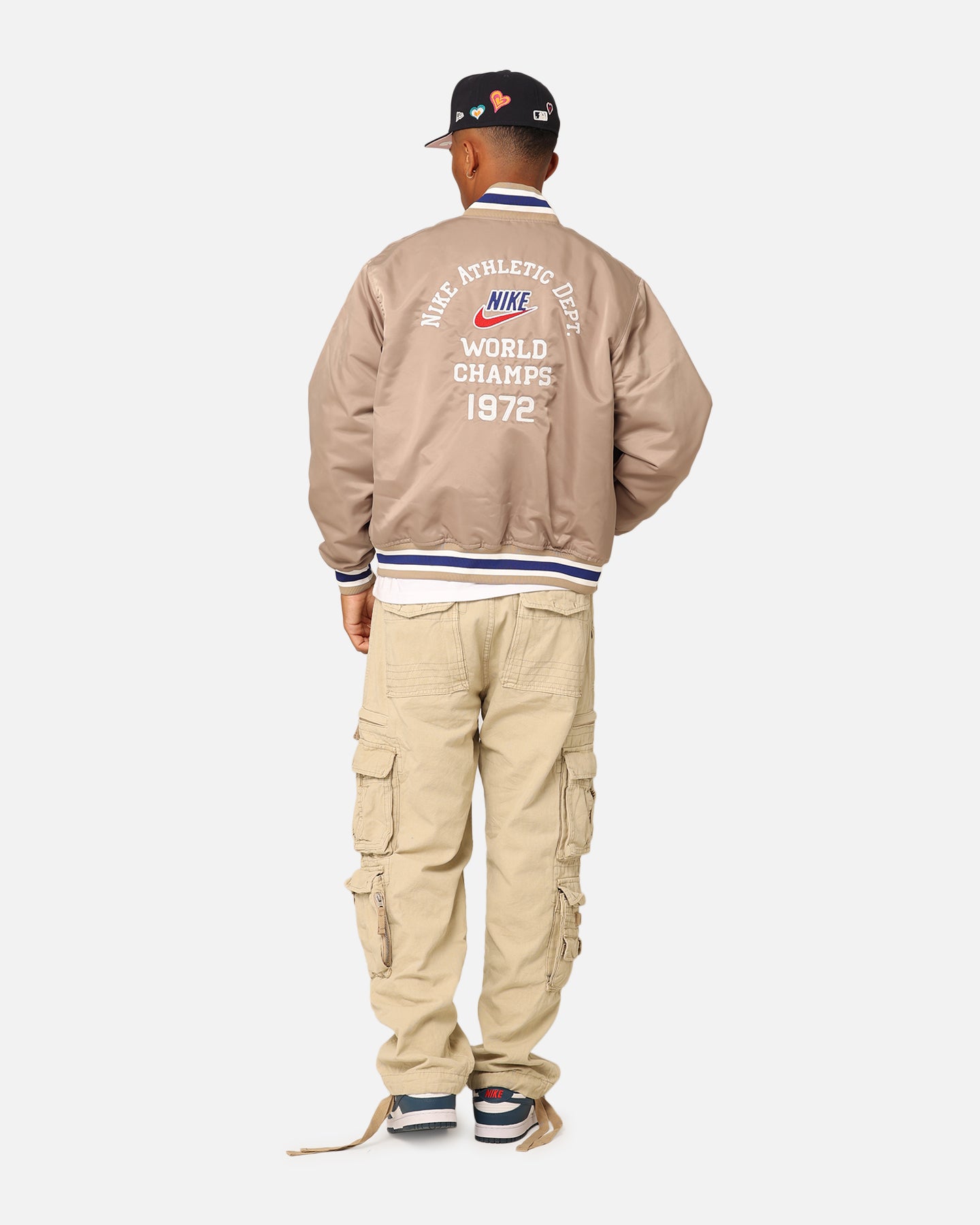 Nike Dugout Satin Jacket Khaki/Sail/Deep | Culture Kings