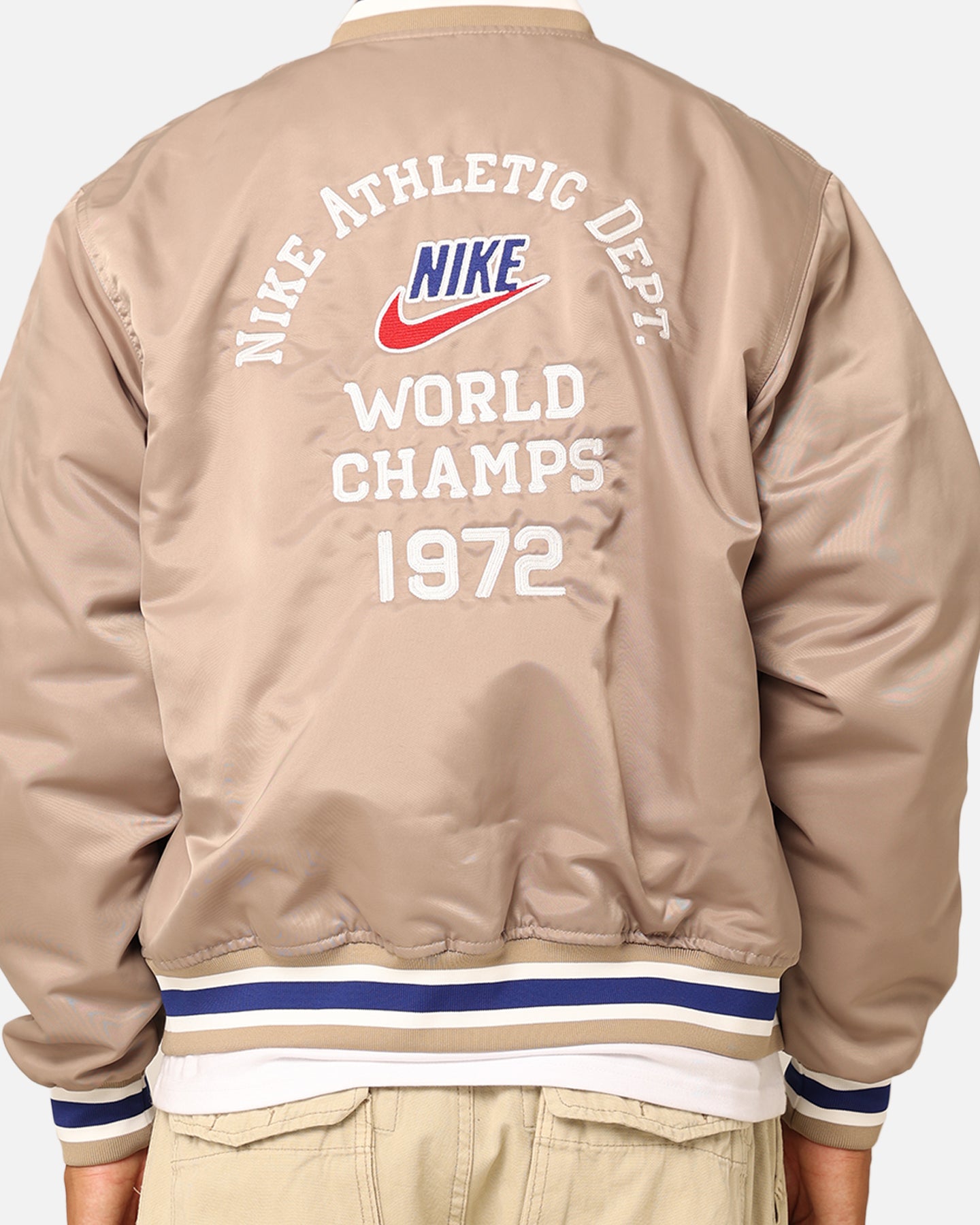 Nike Dugout Satin Jacket Khaki/Sail/Deep | Culture Kings