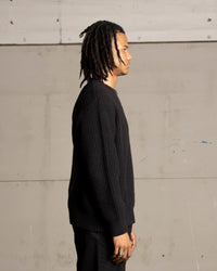 Saint Morta Oversized Waffle Crewneck Black