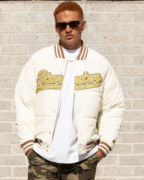 Starter Athletic Bomber Jacket Off White