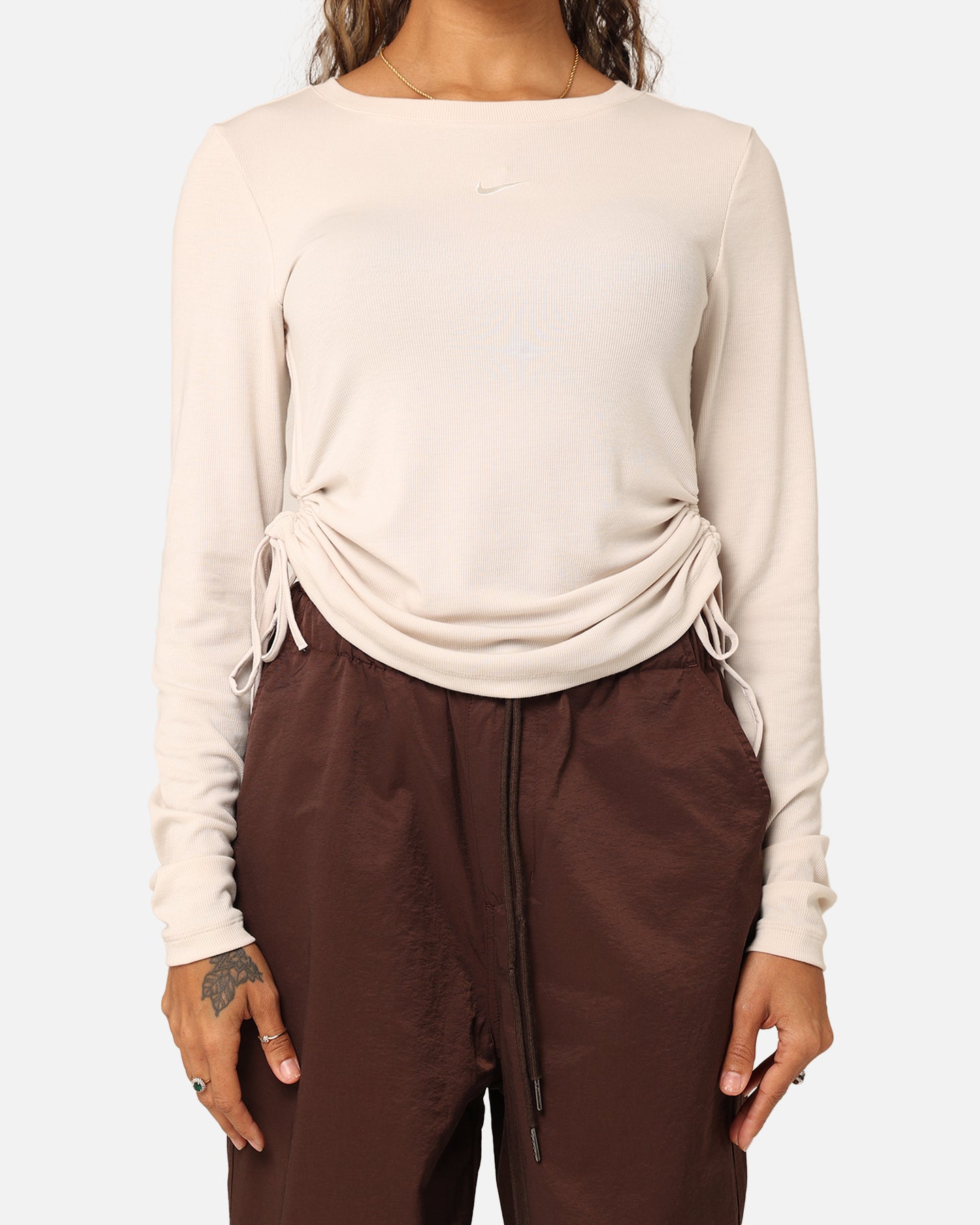 nike ribbed long sleeve crop top