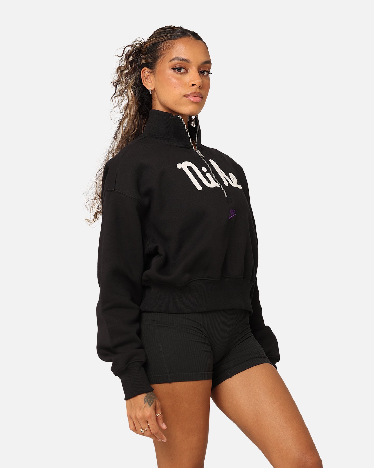 nike crop quarter zip
