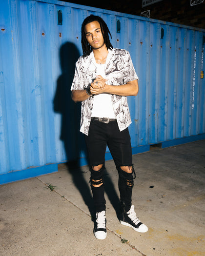 Saint Morta Babylon Short Sleeve Shirt Black/White