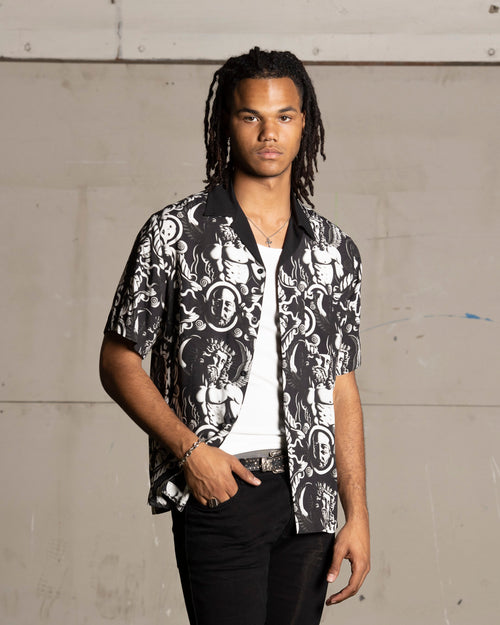 Saint Morta Mad God Short Sleeve Shirt Black/White