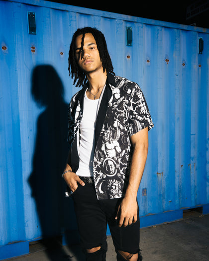 Saint Morta Mad God Short Sleeve Shirt Black/White