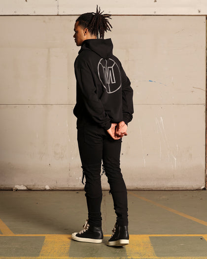 Saint Morta Monogram Boxy Hoodie Black
