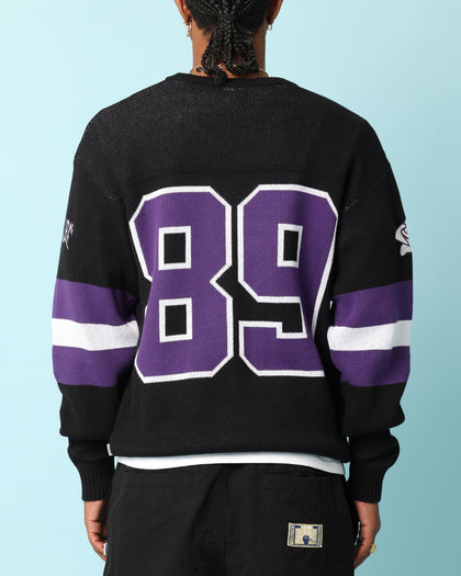 Carré Gridiron Knitted Sweater Black/Purple/White