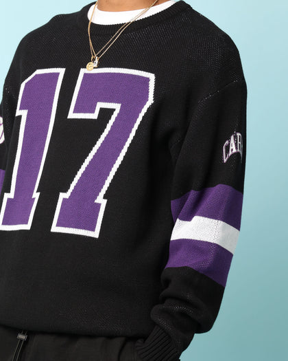 Carré Gridiron Knitted Sweater Black/Purple/White