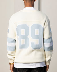Carré Grid Iron Knitted Sweater Off White