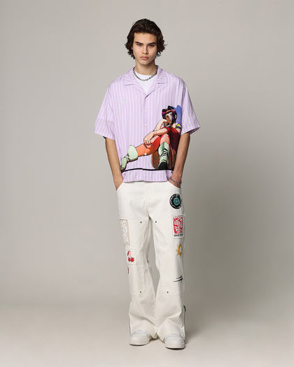Loiter X Cowboy Bebop Button Up Shirt Lilac