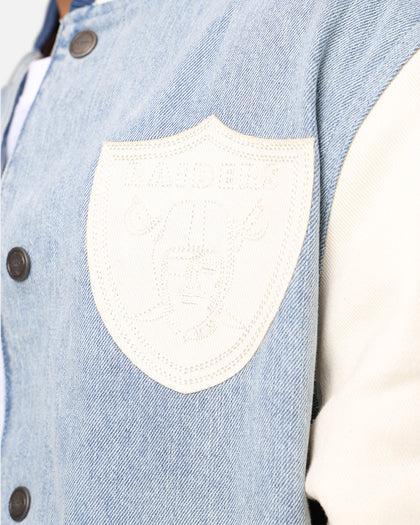 Pro Standard Las Vegas Raiders Varsity Denim Jacket Denim/Linen