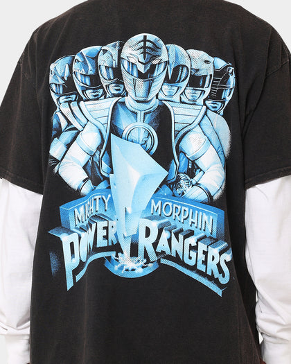 73Studio X Power Rangers Mighty Morphin Vintage T-Shirt Black Wash
